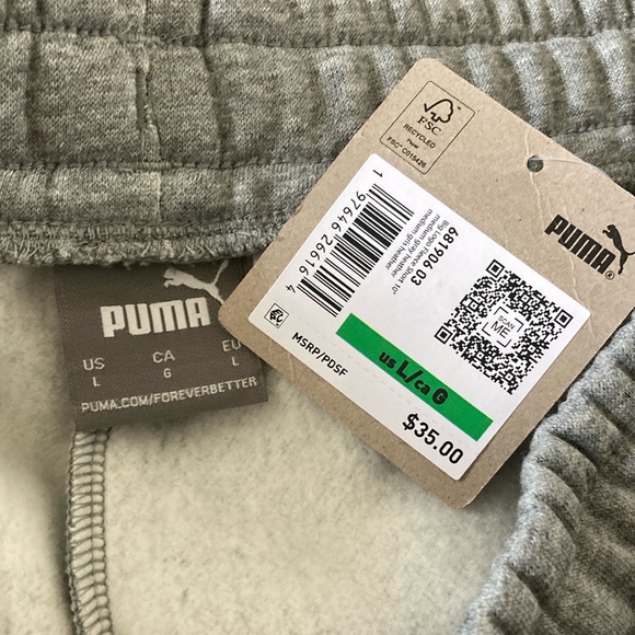 Puma Large Black and Gray Athletic Shorts Casual Comfort - Picture 5 of 6